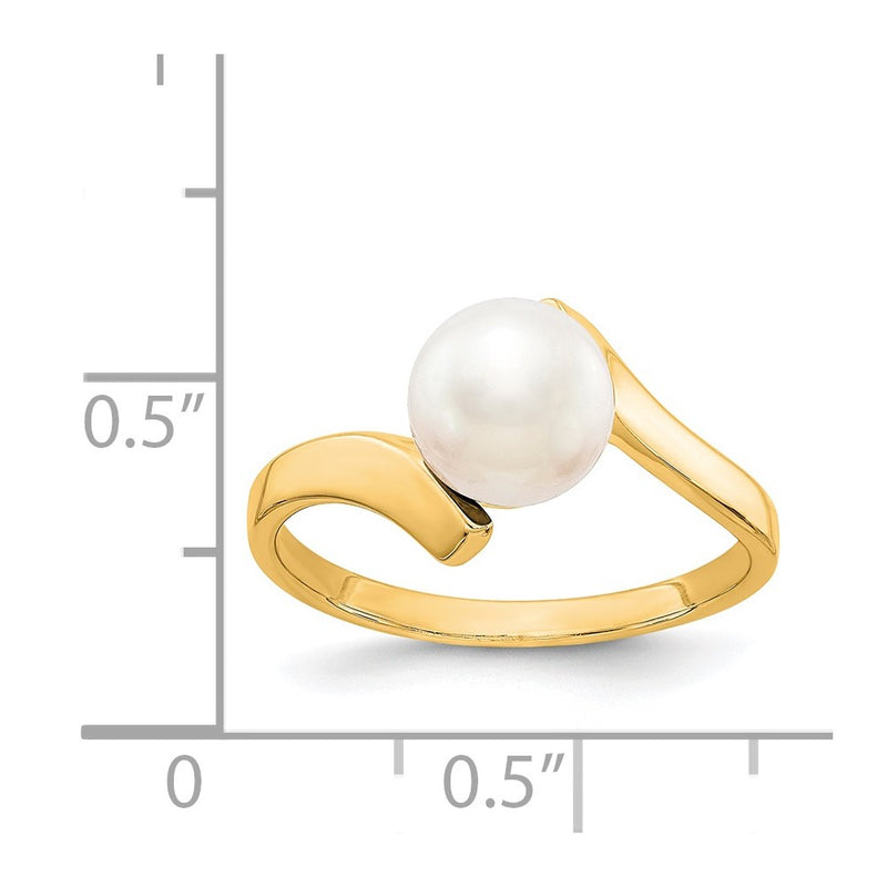 14K Yellow Gold 7mm FW Cultured Pearl ring