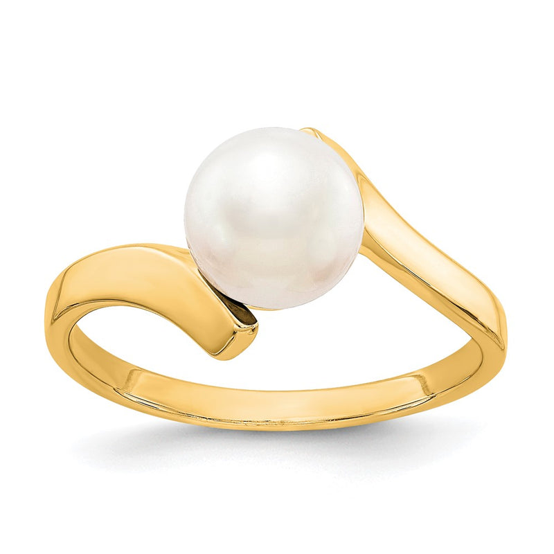 14K Yellow Gold 7mm FW Cultured Pearl ring