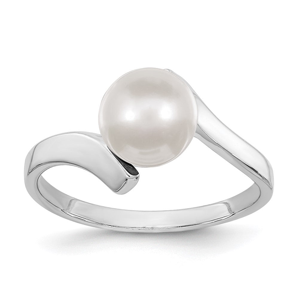 14k White Gold 7mm FW Cultured Pearl ring
