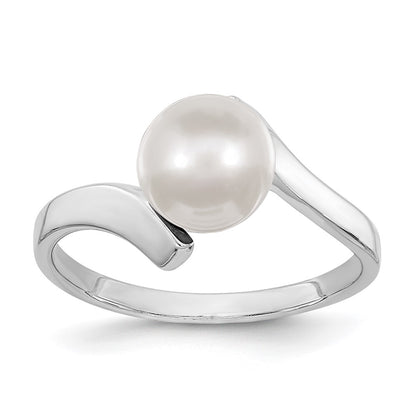 14k White Gold 7mm FW Cultured Pearl ring
