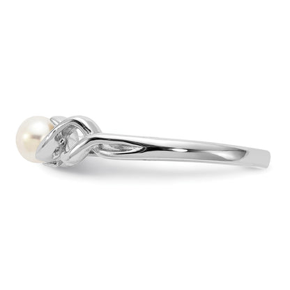 14k White Gold 4mm FW Cultured Pearl ring