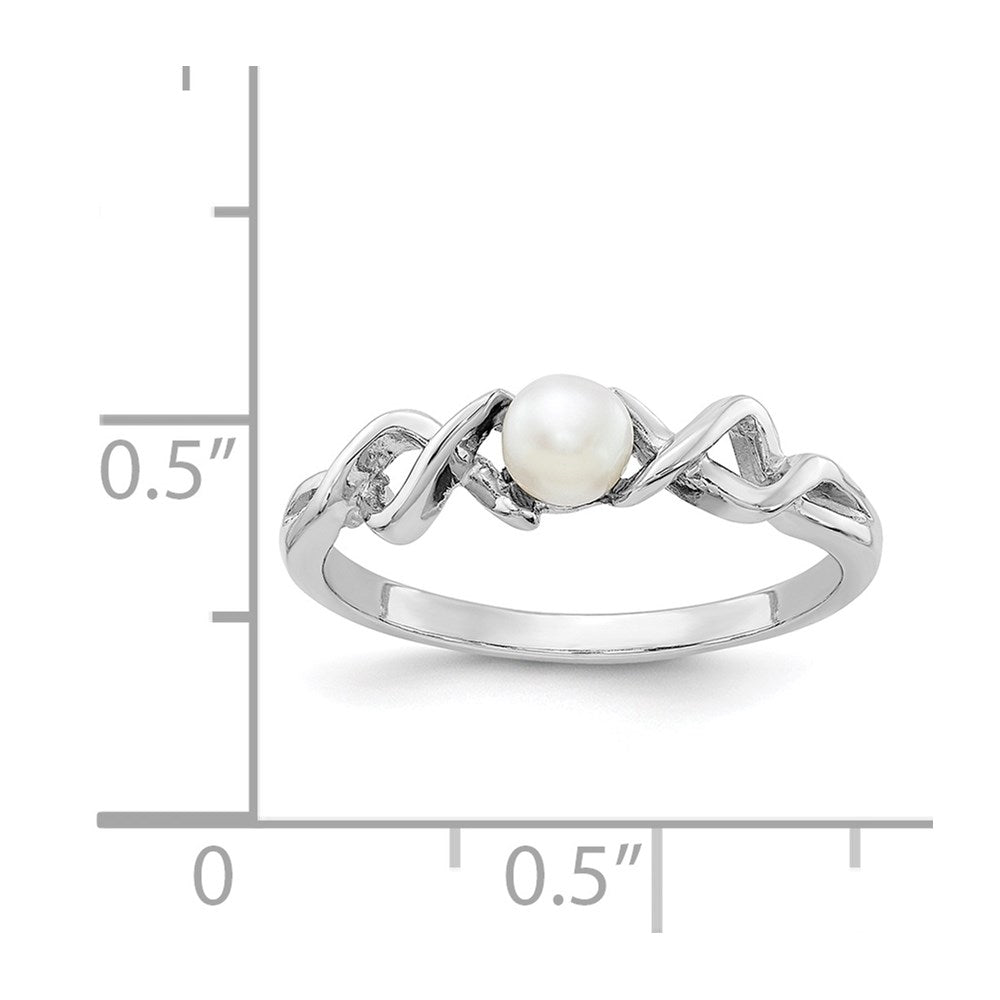 14k White Gold 4mm FW Cultured Pearl ring