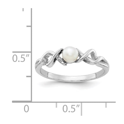 14k White Gold 4mm FW Cultured Pearl ring