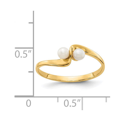 14K Yellow Gold 3mm FW Cultured Pearl ring