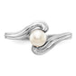 14k White Gold FW Cultured Pearl Real Diamond FW Cultured Pearl ring