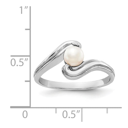 14k White Gold FW Cultured Pearl Real Diamond FW Cultured Pearl ring