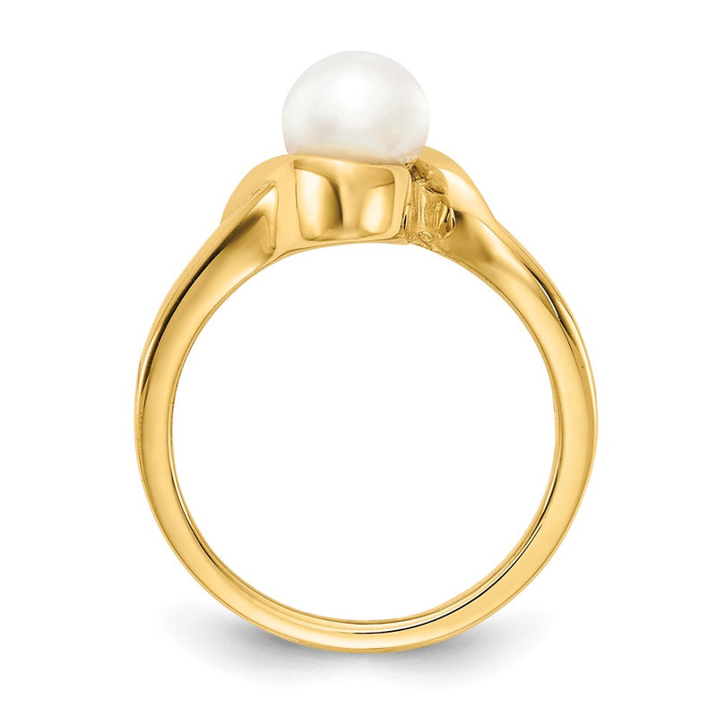 14K Yellow Gold FW Cultured Pearl Ring