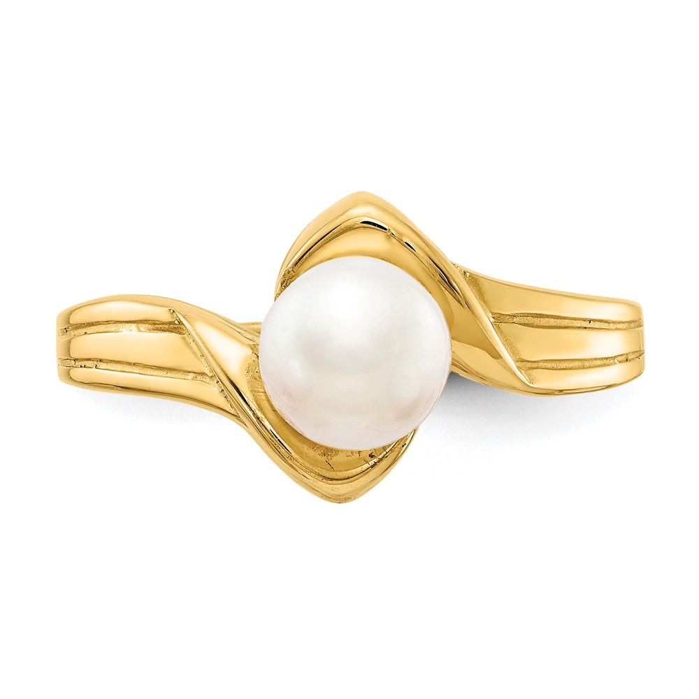 14K Yellow Gold FW Cultured Pearl Ring