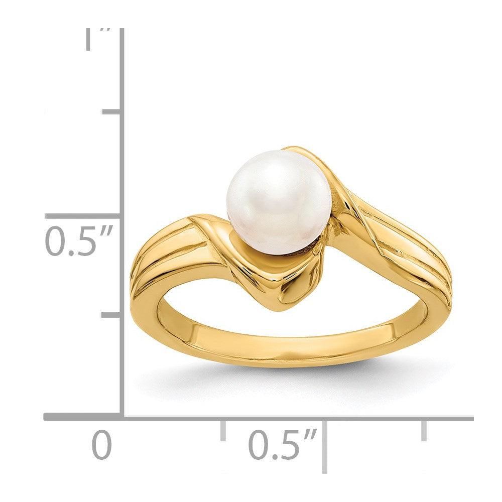 14K Yellow Gold FW Cultured Pearl Ring