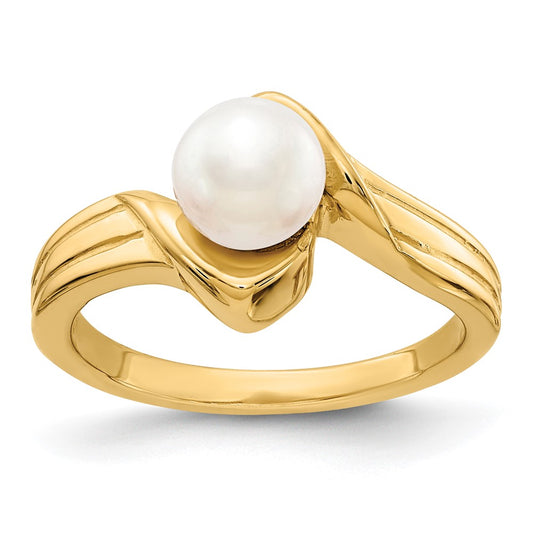 14K Yellow Gold FW Cultured Pearl Ring