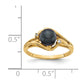 14K Yellow Gold 6mm Black FW Cultured Pearl A Real Diamond ring