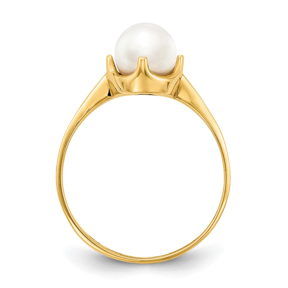 14K Yellow Gold 6.5mm FW Cultured Pearl ring