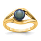 14K Yellow Gold 6mm Black FW Cultured Pearl ring
