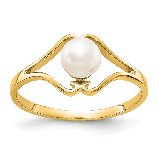14K Yellow Gold FW Cultured Pearl Ring
