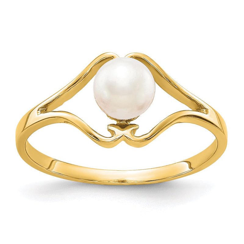14K Yellow Gold FW Cultured Pearl Ring
