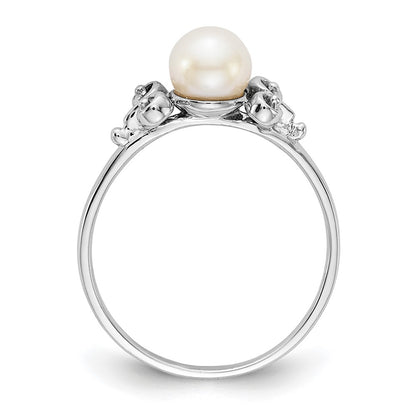 14k White Gold 5.5mm FW Cultured Pearl ring