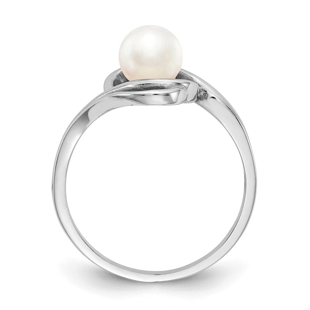 14k White Gold 5.5mm FW Cultured Pearl Ring