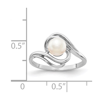 14k White Gold 5.5mm FW Cultured Pearl Ring