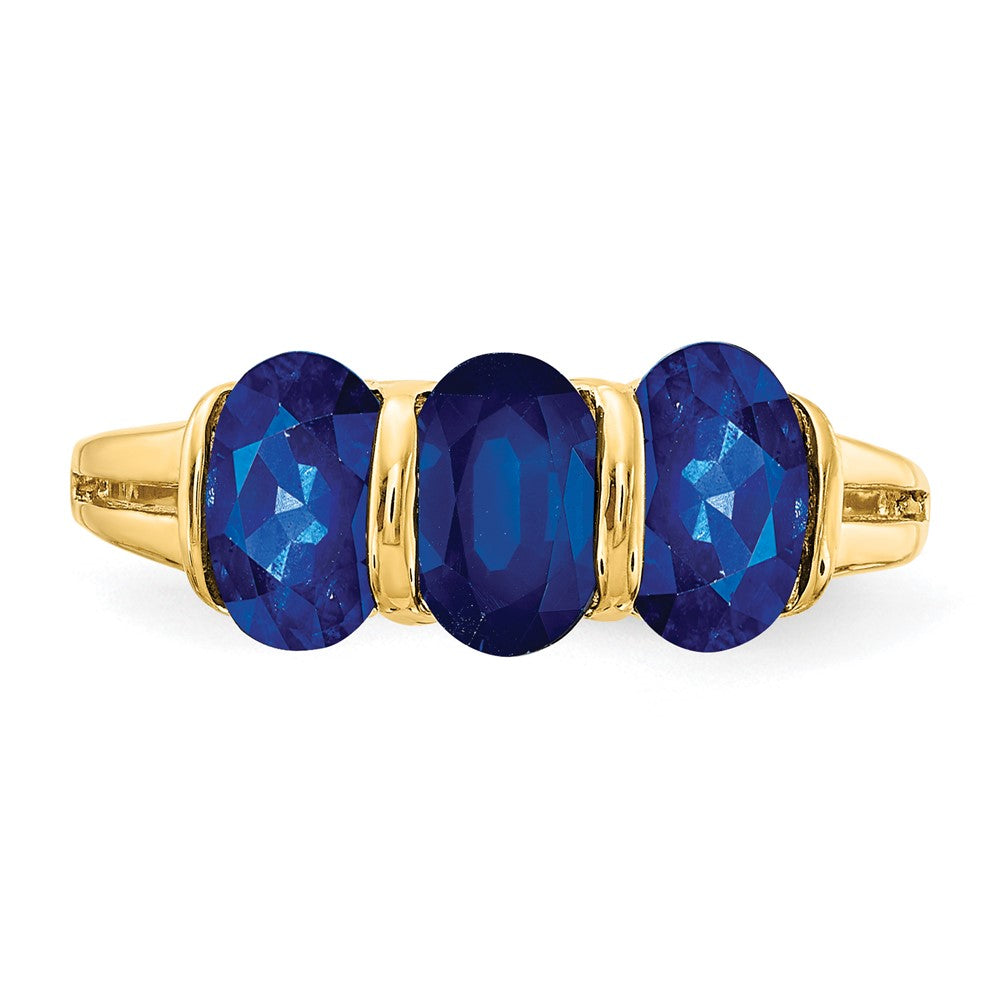 14K Yellow Gold 6x4mm Oval Sapphire ring