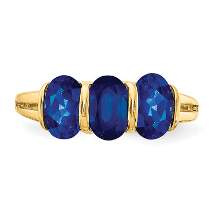14K Yellow Gold 6x4mm Oval Sapphire ring