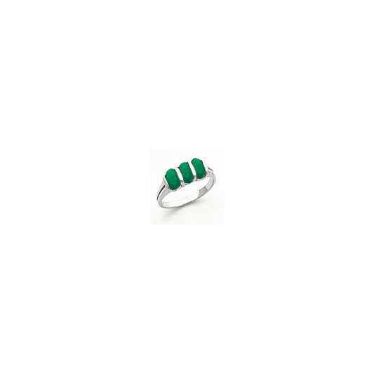 14k White Gold 6x4mm Oval Emerald ring