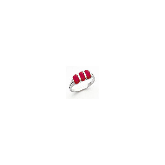 14k White Gold 6x4mm Oval Ruby ring