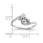 Solid 14k White Gold 6x4mm Pear Cubic Zirconia AAA Simulated CZ Ring