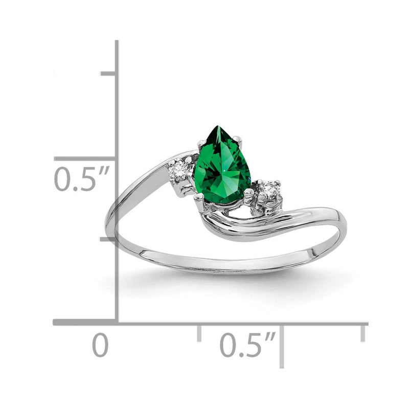 14k White Gold 6x4mm Pear Mount St. Helens AAA Real Diamond ring