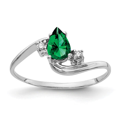 14k White Gold 6x4mm Pear Mount St. Helens VS Real Diamond ring