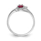 14k White Gold 6x4mm Pear Ruby AAA Real Diamond ring