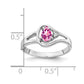 14k White Gold 6x4mm Pear Pink Sapphire VS Real Diamond ring
