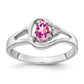 14k White Gold 6x4mm Pear Pink Sapphire AA Real Diamond ring