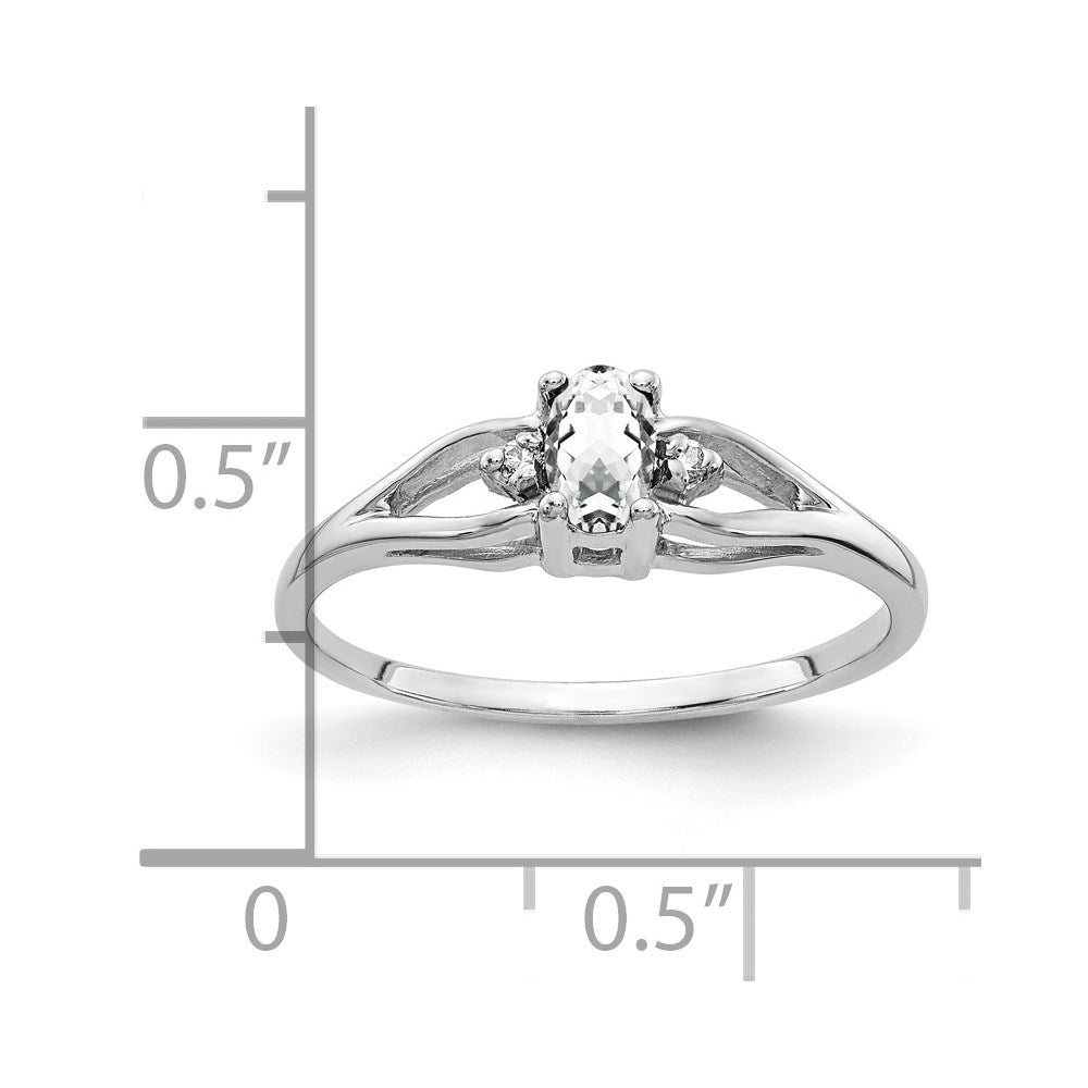 Solid 14k White Gold 5x3mm Oval Cubic Zirconia AAA Simulated CZ Ring