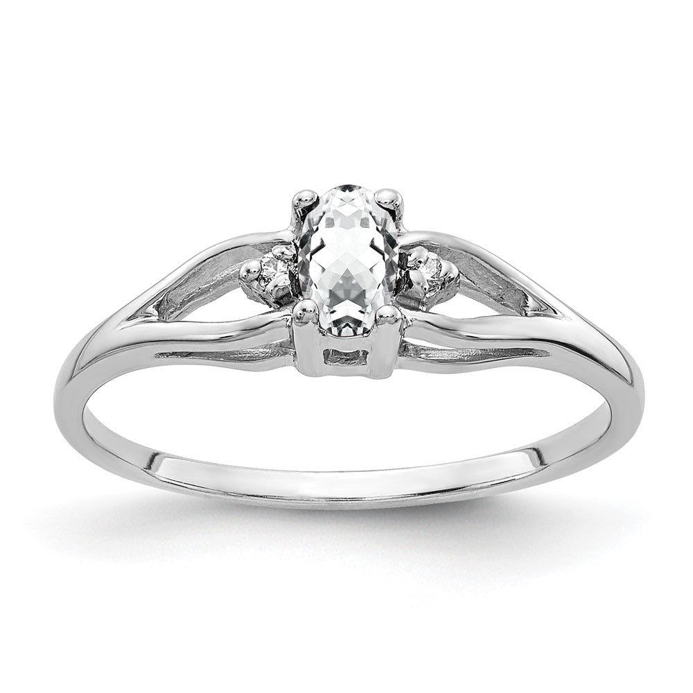 Solid 14k White Gold 5x3mm Oval Cubic Zirconia AAA Simulated CZ Ring
