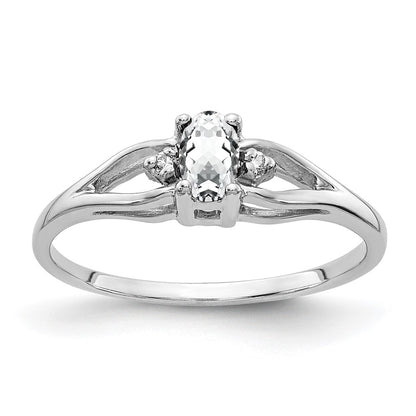 Solid 14k White Gold 5x3mm Oval Cubic Zirconia AAA Simulated CZ Ring