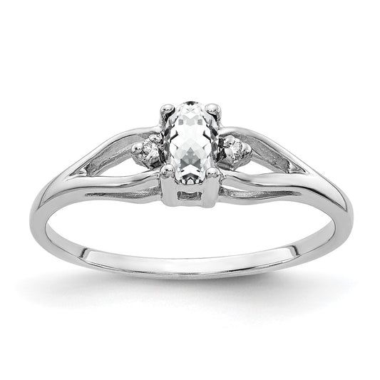Solid 14k White Gold 5x3mm Oval Cubic Zirconia AAA Simulated CZ Ring