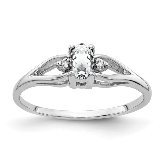 Solid 14k White Gold 5x3mm Oval Cubic Zirconia VS Simulated CZ Ring