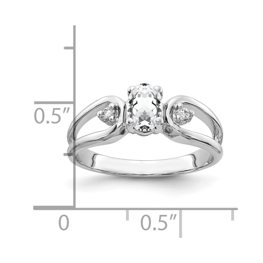 Solid 14k White Gold 6x4mm Oval Cubic Zirconia VS Simulated CZ Ring