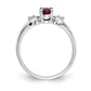 Solid 14k White Gold 6x4mm Oval Simulated Ruby A CZ Ring