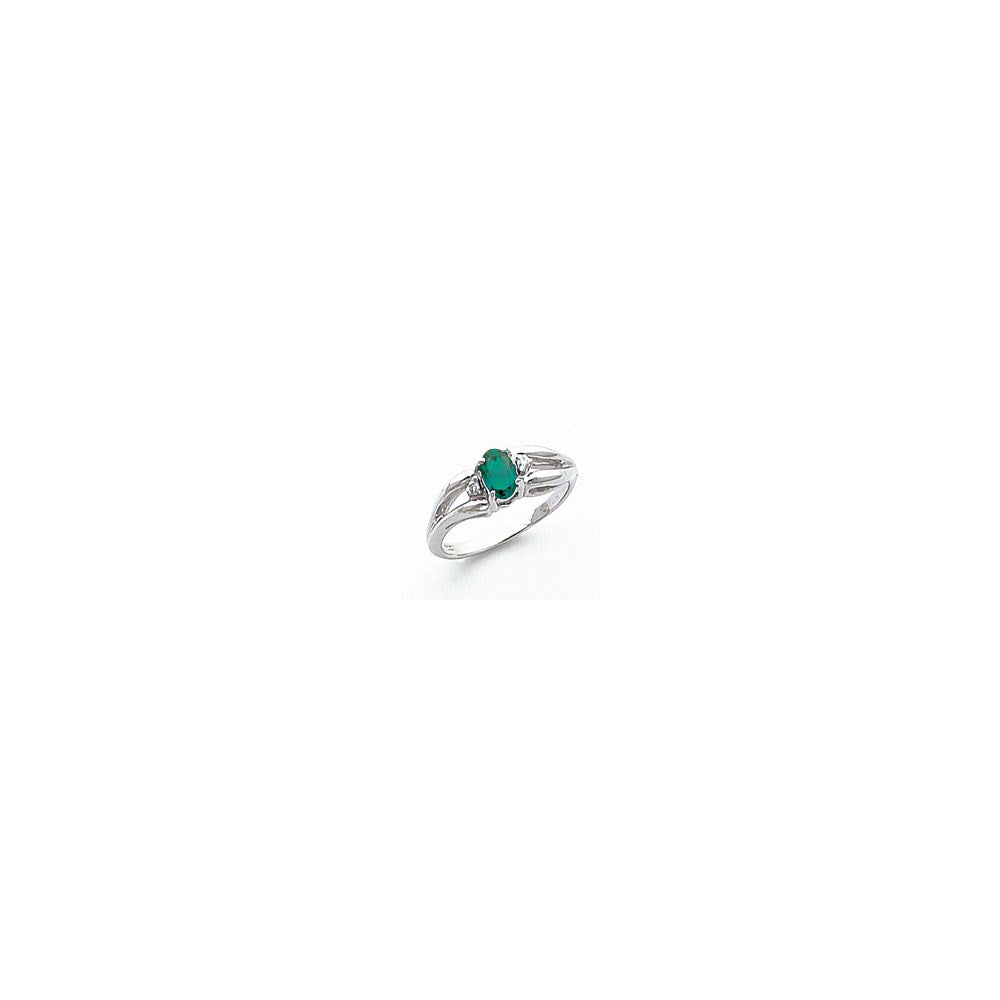 14k White Gold 6x4mm Oval Mount St. Helens AA Real Diamond ring