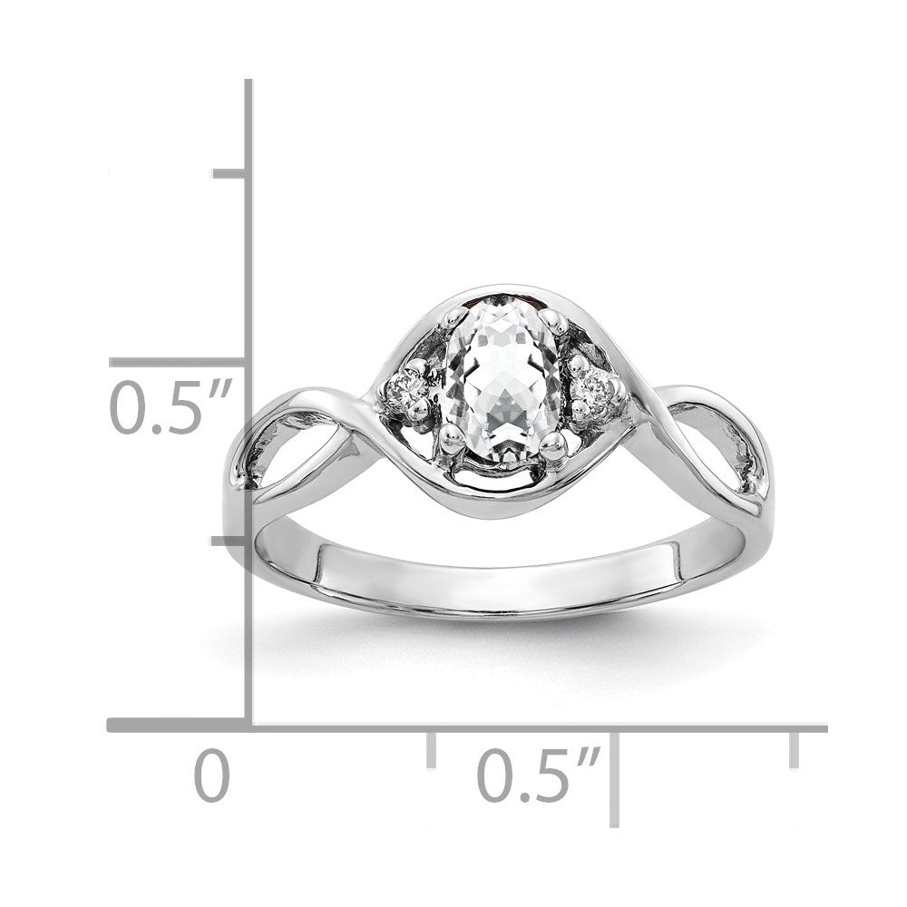 Solid 14k White Gold 6x4mm Oval Cubic Zirconia A Simulated CZ Ring