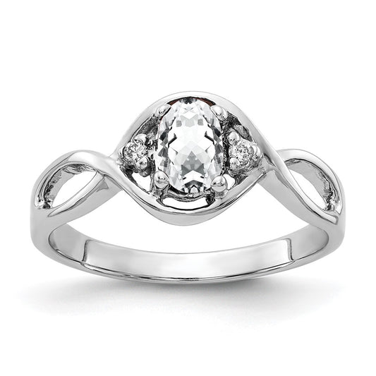 Solid 14k White Gold 6x4mm Oval Cubic Zirconia A Simulated CZ Ring