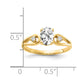 Solid 14k Yellow Gold 7x5mm Oval Cubic Zirconia A Simulated CZ Ring