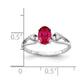 Solid 14k White Gold 7x5mm Oval Simulated Ruby AA CZ Ring