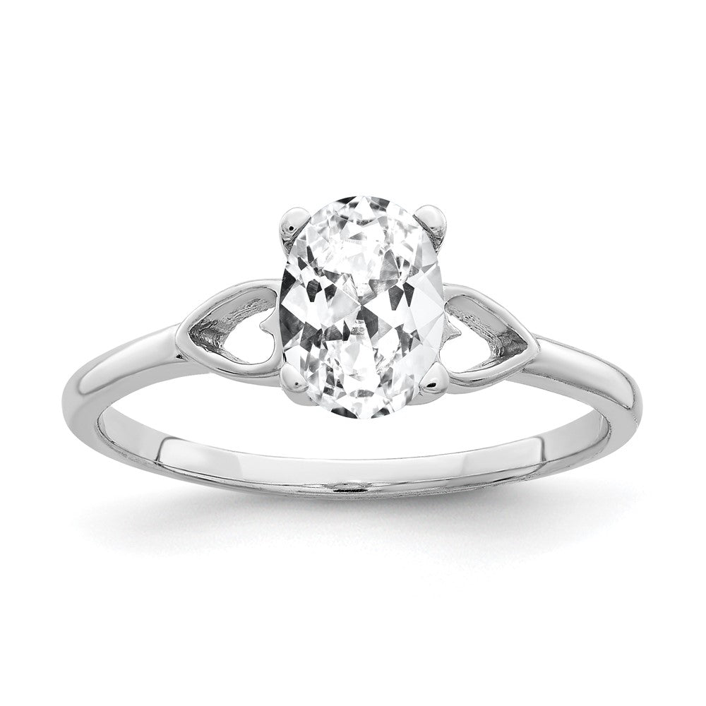 14k White Gold 7x5mm Oval Cubic Zirconia ring