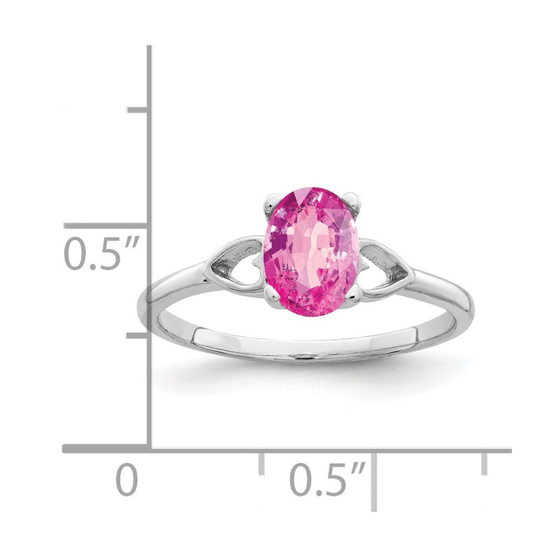 14k White Gold 7x5mm Oval Pink Sapphire ring