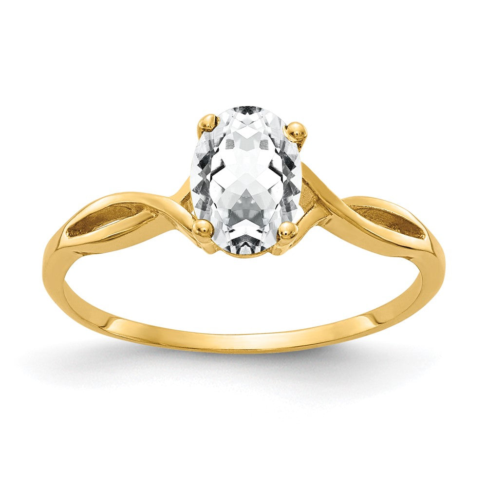 14K Yellow Gold 7x5mm Oval Cubic Zirconia ring