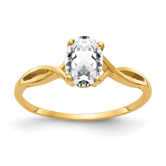 14K Yellow Gold 7x5mm Oval Cubic Zirconia ring