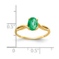 Solid 14k Yellow Gold 7x5mm Oval Simulated Emerald Ring