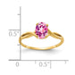 14K Yellow Gold 7x5mm Oval Pink Sapphire ring
